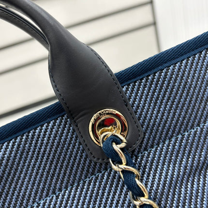 CC DEAUVILLE LARGE 38 TOTE BAG IN COBALT BLUE CANVAS