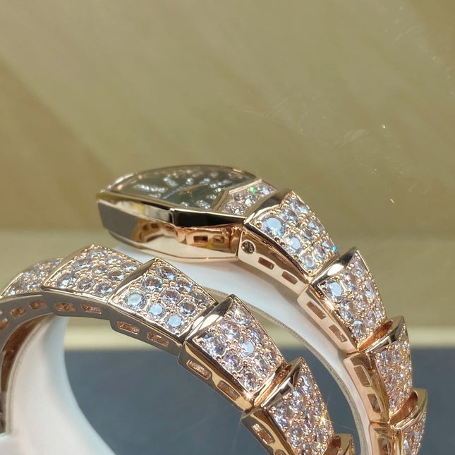 SERPENTI JEWELRY ALL ROSE GOLD WITH DIAMOND BLACK DIAL