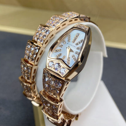 SERPENTI JEWELRY ALL ROSE GOLD WITH DIAMOND WHITE DIAL