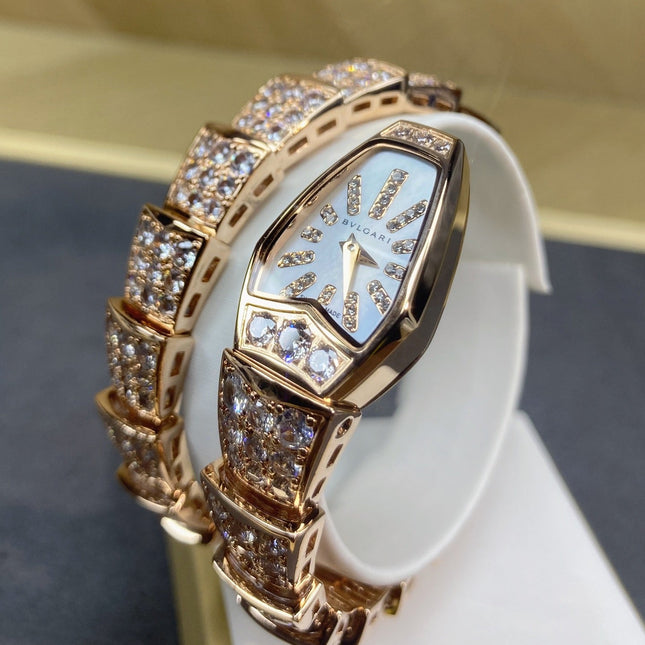 SERPENTI JEWELRY ALL ROSE GOLD WITH DIAMOND WHITE DIAL