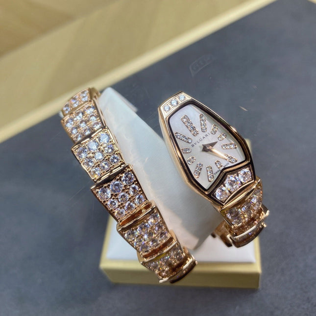 SERPENTI JEWELRY ALL ROSE GOLD WITH DIAMOND WHITE DIAL