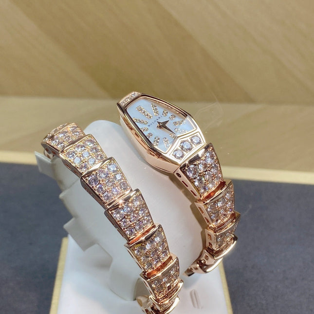 SERPENTI JEWELRY ALL ROSE GOLD WITH DIAMOND WHITE DIAL