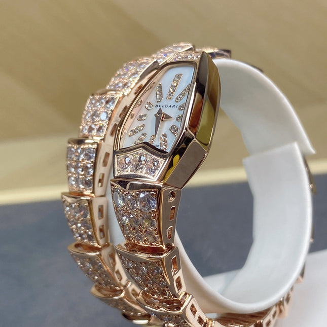 SERPENTI JEWELRY ALL ROSE GOLD WITH DIAMOND WHITE DIAL