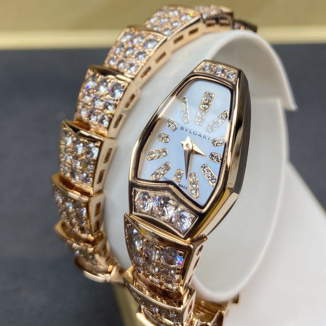 SERPENTI JEWELRY ALL ROSE GOLD WITH DIAMOND WHITE DIAL