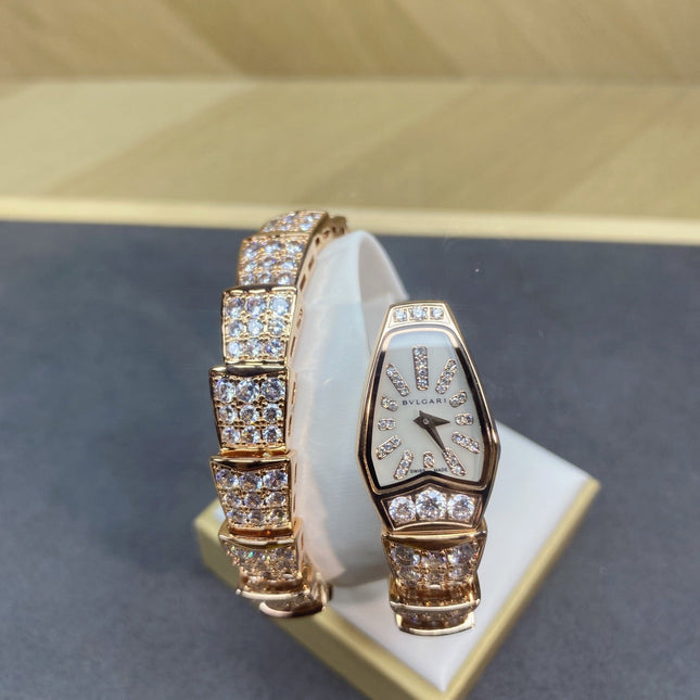 SERPENTI JEWELRY ALL ROSE GOLD WITH DIAMOND WHITE DIAL