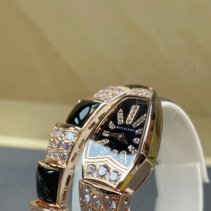 SERPENTI JEWELRY ROSE GOLD WITH DIAMOND CASE BLACK DIAL