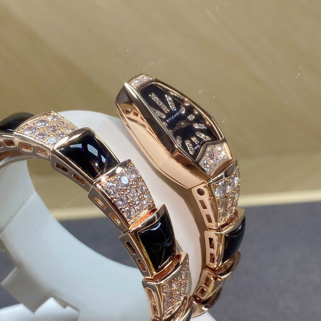 SERPENTI JEWELRY ROSE GOLD WITH DIAMOND CASE BLACK DIAL