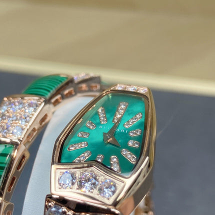 SERPENTI JEWELRY ROSE GOLD WITH DIAMOND CASE GREEN DIAL