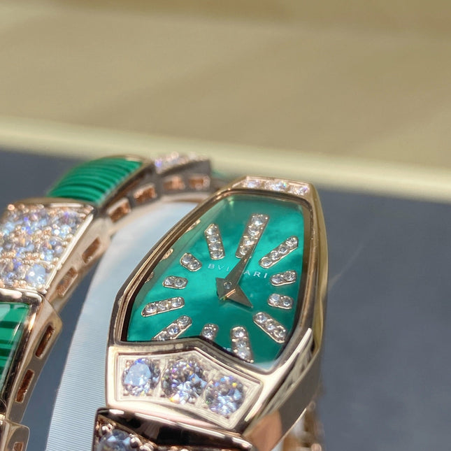 SERPENTI JEWELRY ROSE GOLD WITH DIAMOND CASE GREEN DIAL