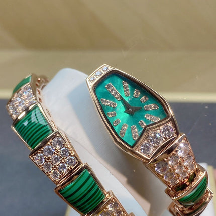 SERPENTI JEWELRY ROSE GOLD WITH DIAMOND CASE GREEN DIAL