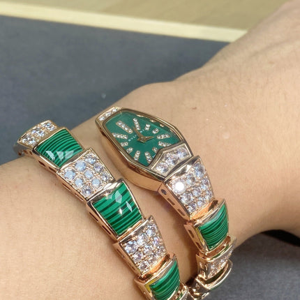 SERPENTI JEWELRY ROSE GOLD WITH DIAMOND CASE GREEN DIAL