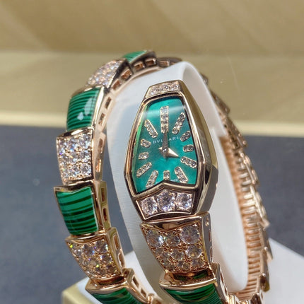 SERPENTI JEWELRY ROSE GOLD WITH DIAMOND CASE GREEN DIAL