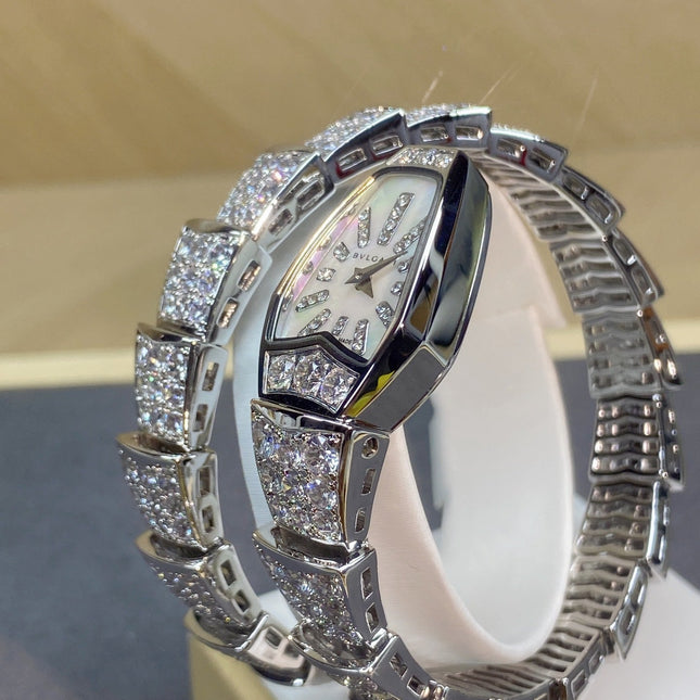 SERPENTI JEWELRY ALL WHITE GOLD WITH DIAMOND WHITE DIAL