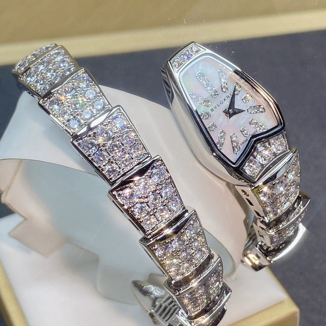 SERPENTI JEWELRY ALL WHITE GOLD WITH DIAMOND WHITE DIAL