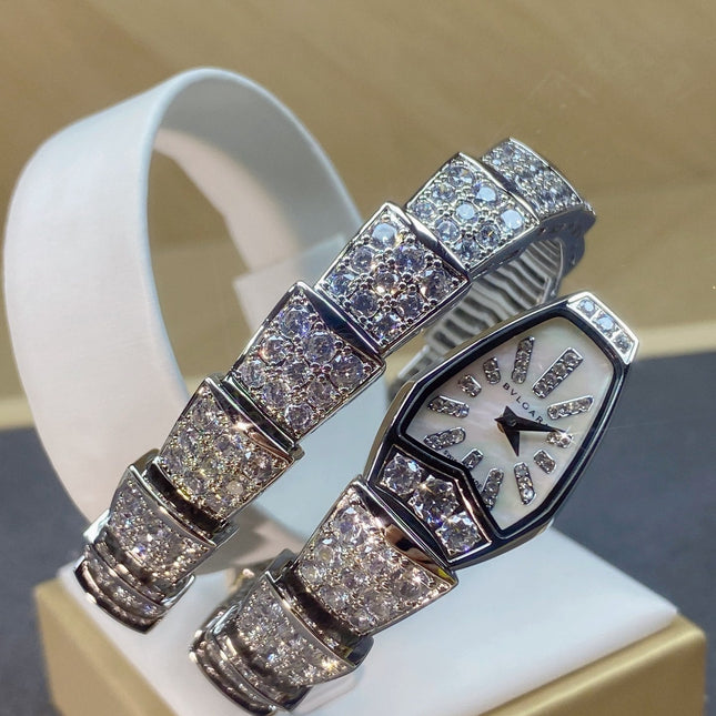 SERPENTI JEWELRY ALL WHITE GOLD WITH DIAMOND WHITE DIAL