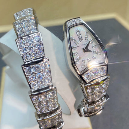 SERPENTI JEWELRY ALL WHITE GOLD WITH DIAMOND WHITE DIAL