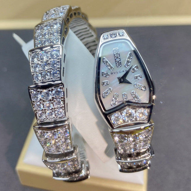 SERPENTI JEWELRY ALL WHITE GOLD WITH DIAMOND WHITE DIAL
