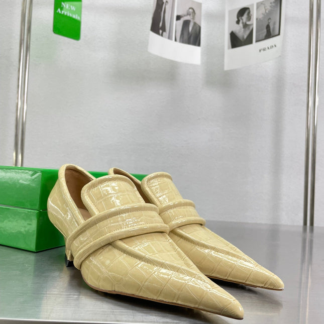 HIGH PUMP 35 MM IN EGG NOG CALFSKIN