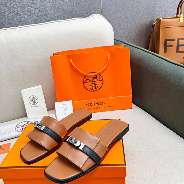 Giulia Sandal Brown Black Calfskin