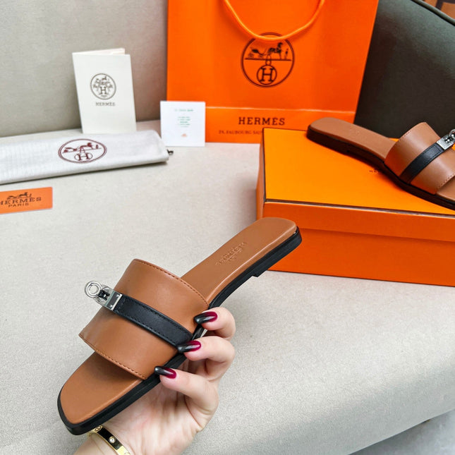 Giulia Sandal Brown Black Calfskin