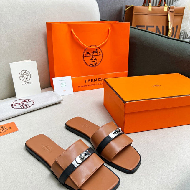 Giulia Sandal Brown Black Calfskin
