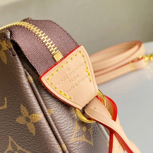 LV 25S POCHETTE ACCESSOIRES 21 IN BROWN MONOGRAM CANVAS GOLD HARDWARE
