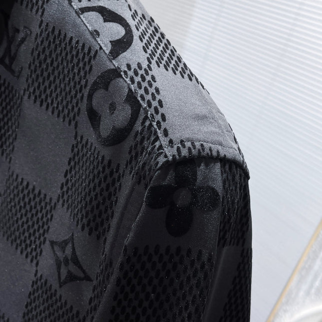LV LONG-SLEEVED SHIRT IN BLACK DAMIER COTTON 238803
