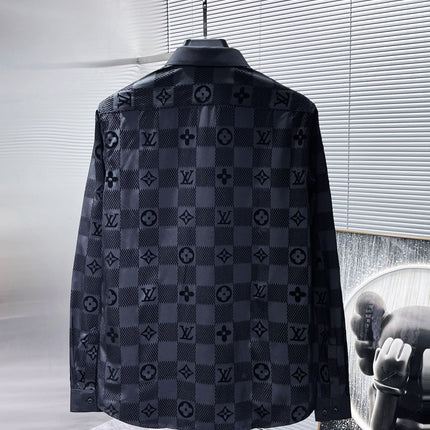 LV LONG-SLEEVED SHIRT IN BLACK DAMIER COTTON 238803