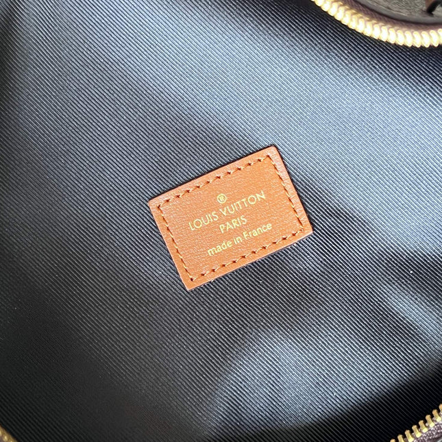 LV 25S LOOP HOBO 38 IN BROWN MONOGRAM COATED CANVAS GOLD HARDWARE