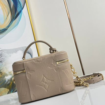VANITY 19 IN LIGHT BROWN MONOGRAM EMBOSSED CALFSKIN GOLD HARDWARE