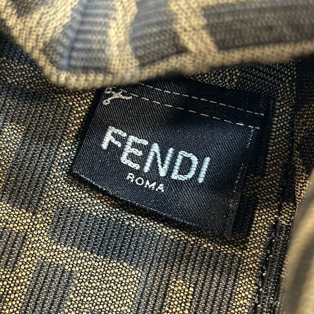 FENDI 26 FIRST SMALL IN TAN BROWN MIX WHITE CALFSKIN SILVER HARDWARE