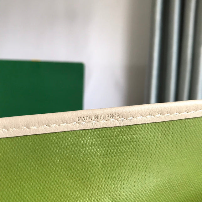 SAINT LOUIS PM 34 IN GREY MIX GREEN GOYARDINE CANVAS AND CALFSKIN