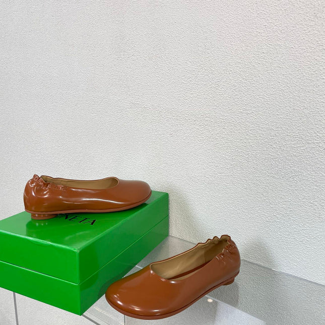 ATOMIC BALLERINA FLAT IN BRONZE BROWN CALFSKIN