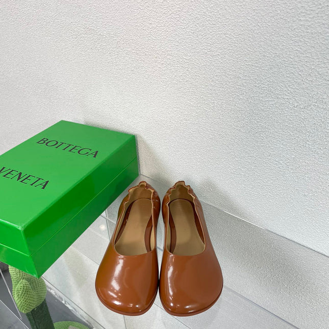 ATOMIC BALLERINA FLAT IN BRONZE BROWN CALFSKIN