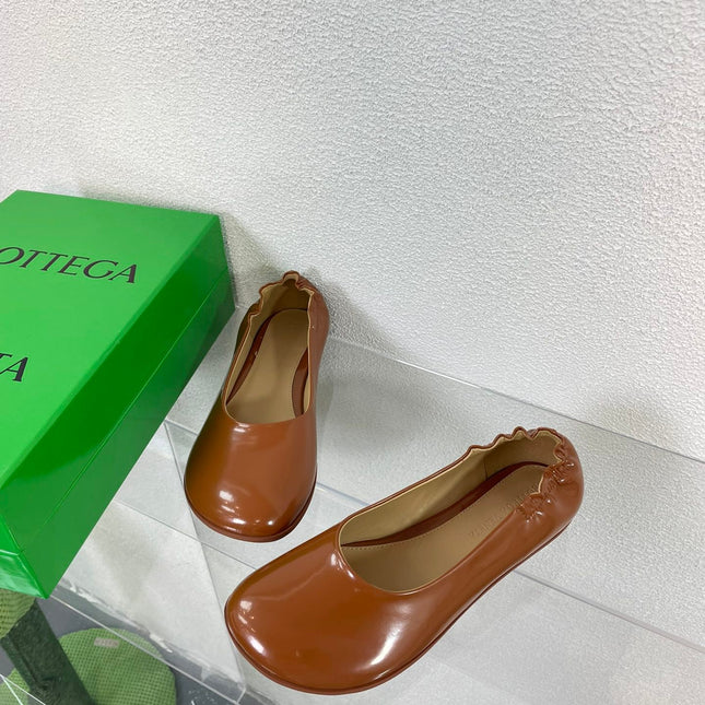 ATOMIC BALLERINA FLAT IN BRONZE BROWN CALFSKIN