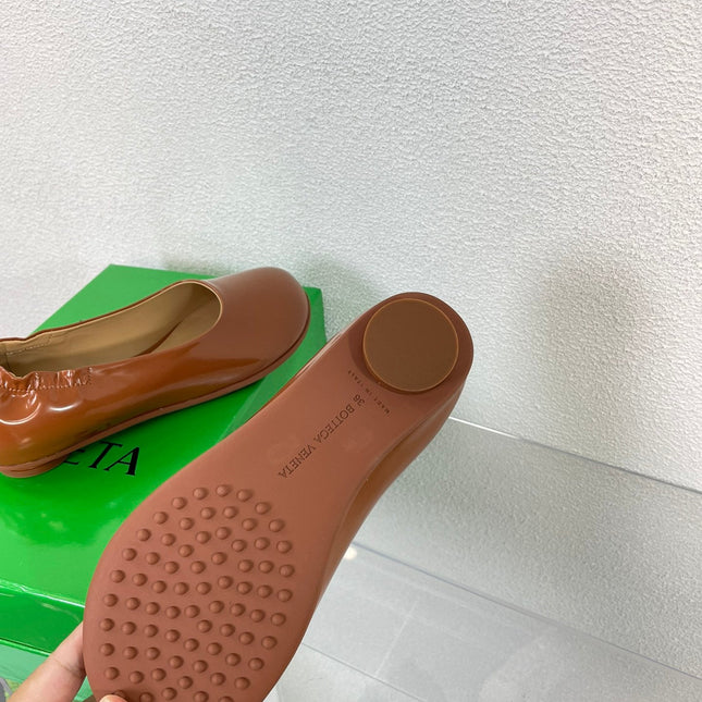 ATOMIC BALLERINA FLAT IN BRONZE BROWN CALFSKIN