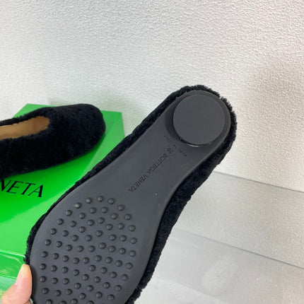 ATOMIC SHEARLING BALLERINA FLATS BLACK