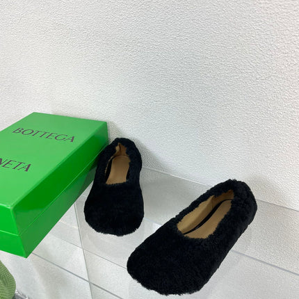ATOMIC SHEARLING BALLERINA FLATS BLACK
