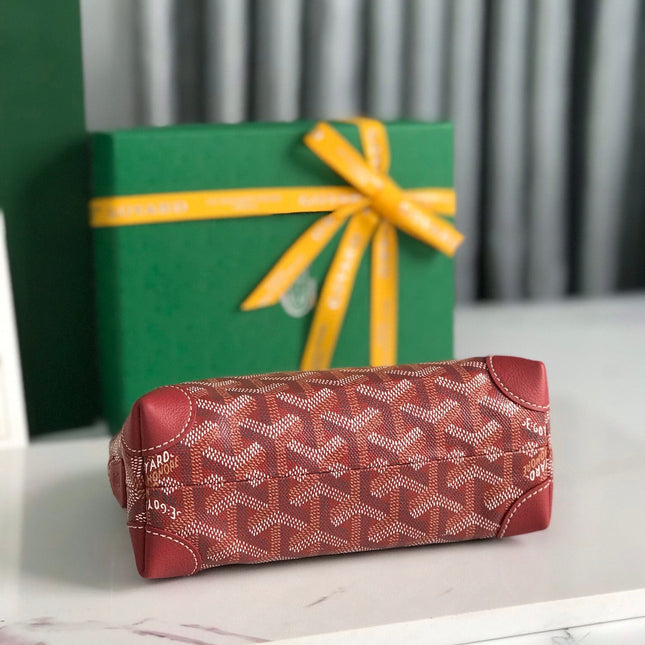VENDÔME COSMETIC POUCH 17 IN CLASSIC RED GOYARDINE CANVAS AND CALFSKIN TRIM