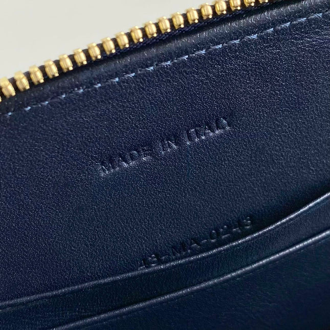 SIGNATURE 18 OVAL BAG IN BLUE OBLIQUE JACQUARD