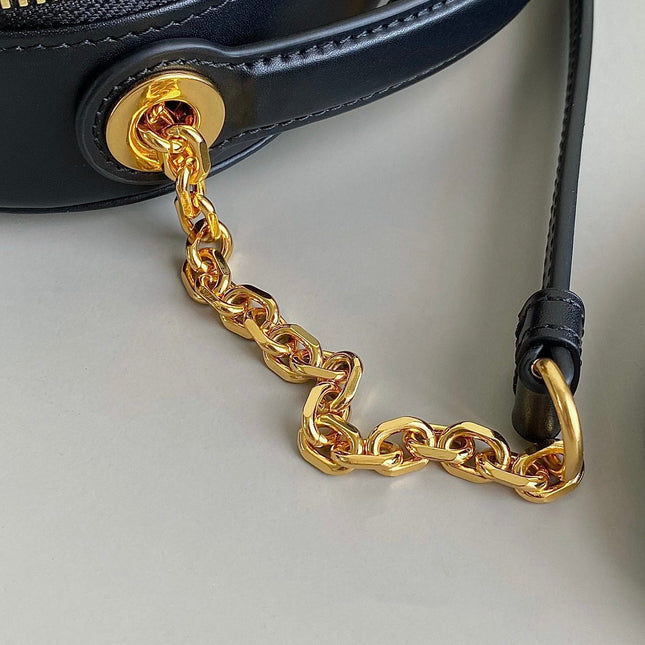 SIGNATURE 18 OVAL BAG IN BLACK CALFSKIN