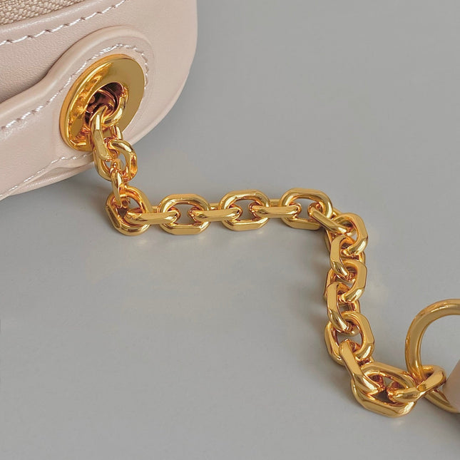 SIGNATURE 18 OVAL BAG IN BEIGE CALFSKIN