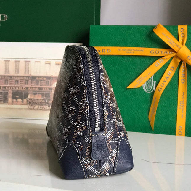 VENDÔME COSMETIC POUCH 17 IN NAVY BLUE GOYARDINE CANVAS AND CALFSKIN TRIM