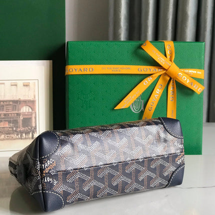 VENDÔME COSMETIC POUCH 17 IN NAVY BLUE GOYARDINE CANVAS AND CALFSKIN TRIM