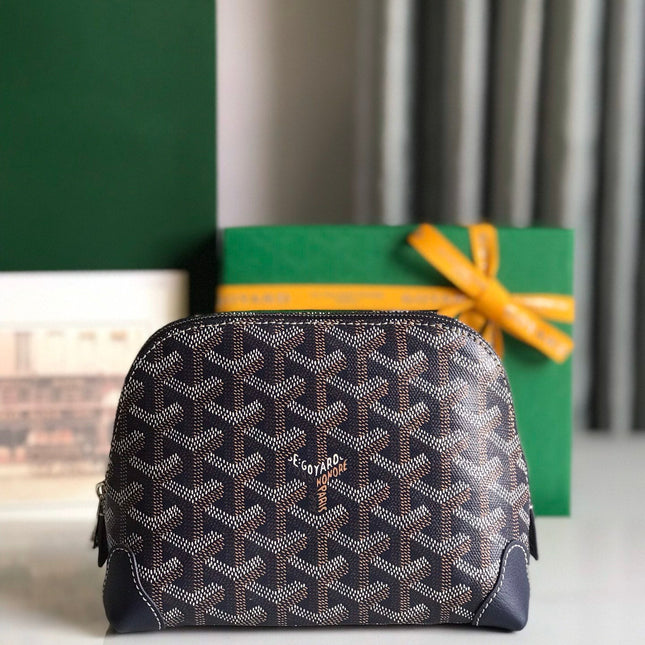 VENDÔME COSMETIC POUCH 17 IN NAVY BLUE GOYARDINE CANVAS AND CALFSKIN TRIM