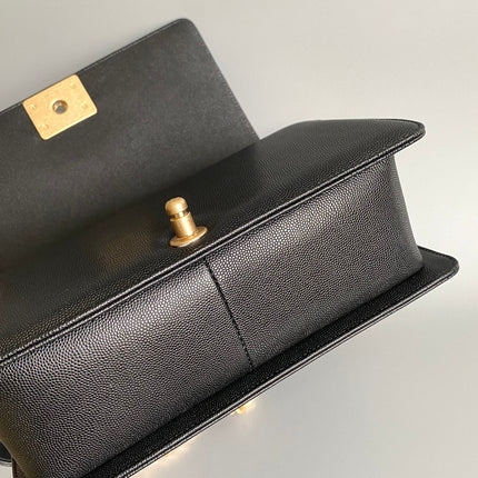 CC MEDIUM 25 BOY BAG IN BLACK LAMBSKIN GOLD HARDWARE