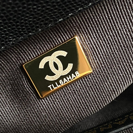 CC MEDIUM 25 BOY BAG IN BLACK LAMBSKIN GOLD HARDWARE