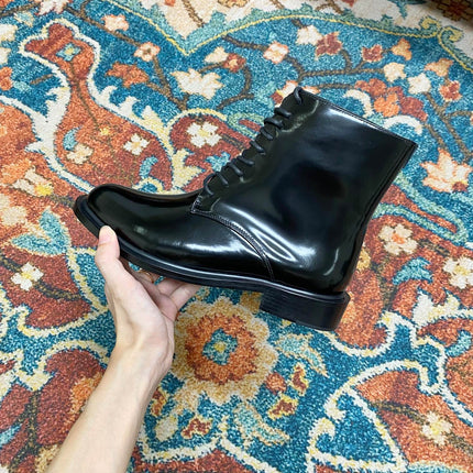 SL ARMY LACED BOOTS BLACK CALFSKIN