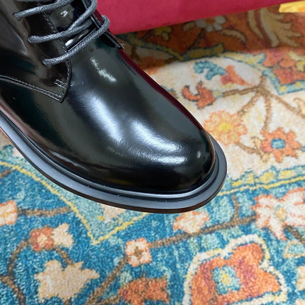 SL ARMY LACED BOOTS BLACK CALFSKIN