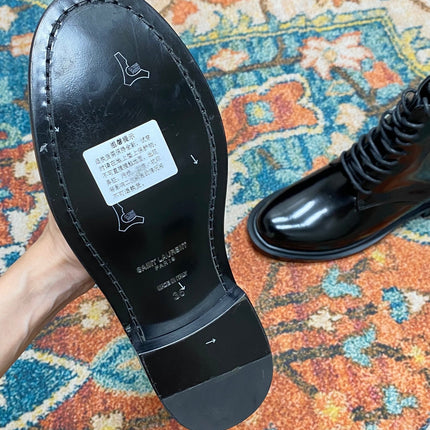 SL ARMY LACED BOOTS BLACK CALFSKIN